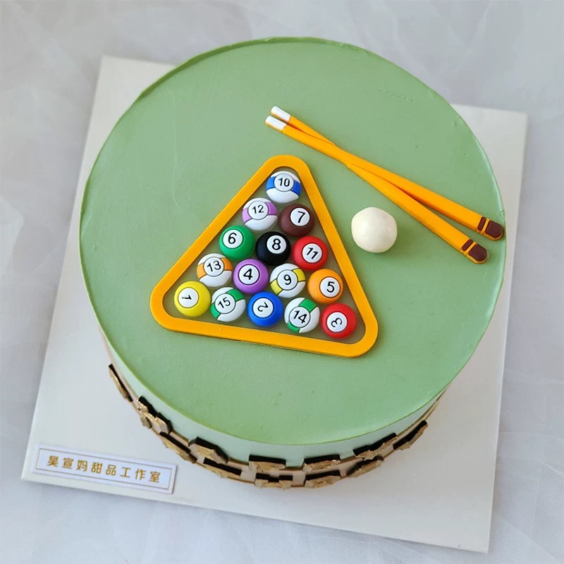 Table Tennis Venue - Billiard Cake Birthday Decoration Happy Father's