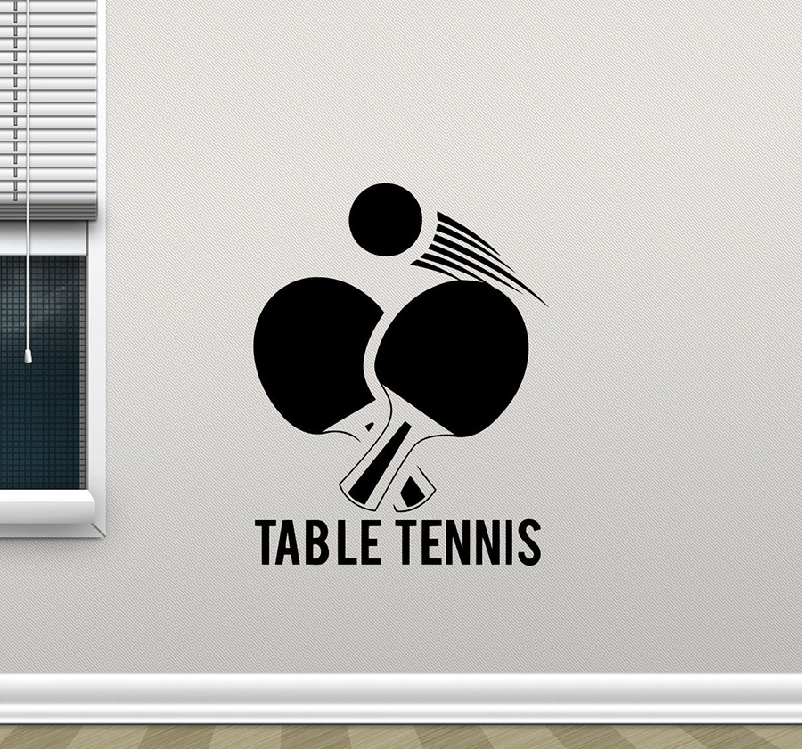 Table Tennis Wall Sticker Ping - Table Tennis Illustration 评论和价格